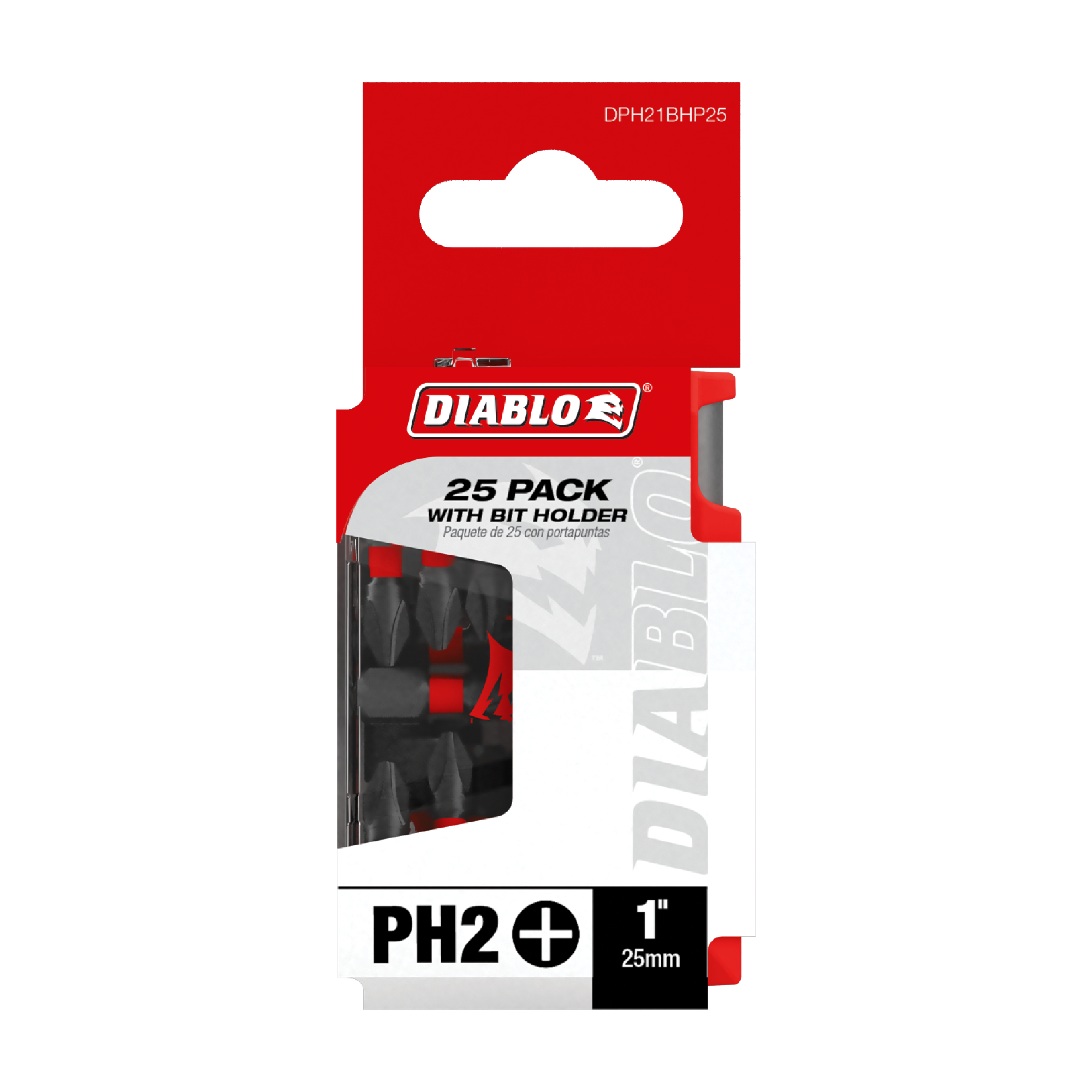 Diablo 1 in. Phillips #2 Drive Bit with Bit Holder in its retail packaging, ready for the job box or tool bag