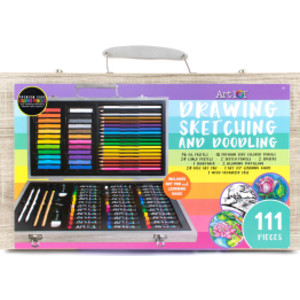 Drawing, Sketching & Doodle Wood 111-Piece Art Set
