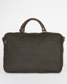 Waxed Leather Briefcase Olive