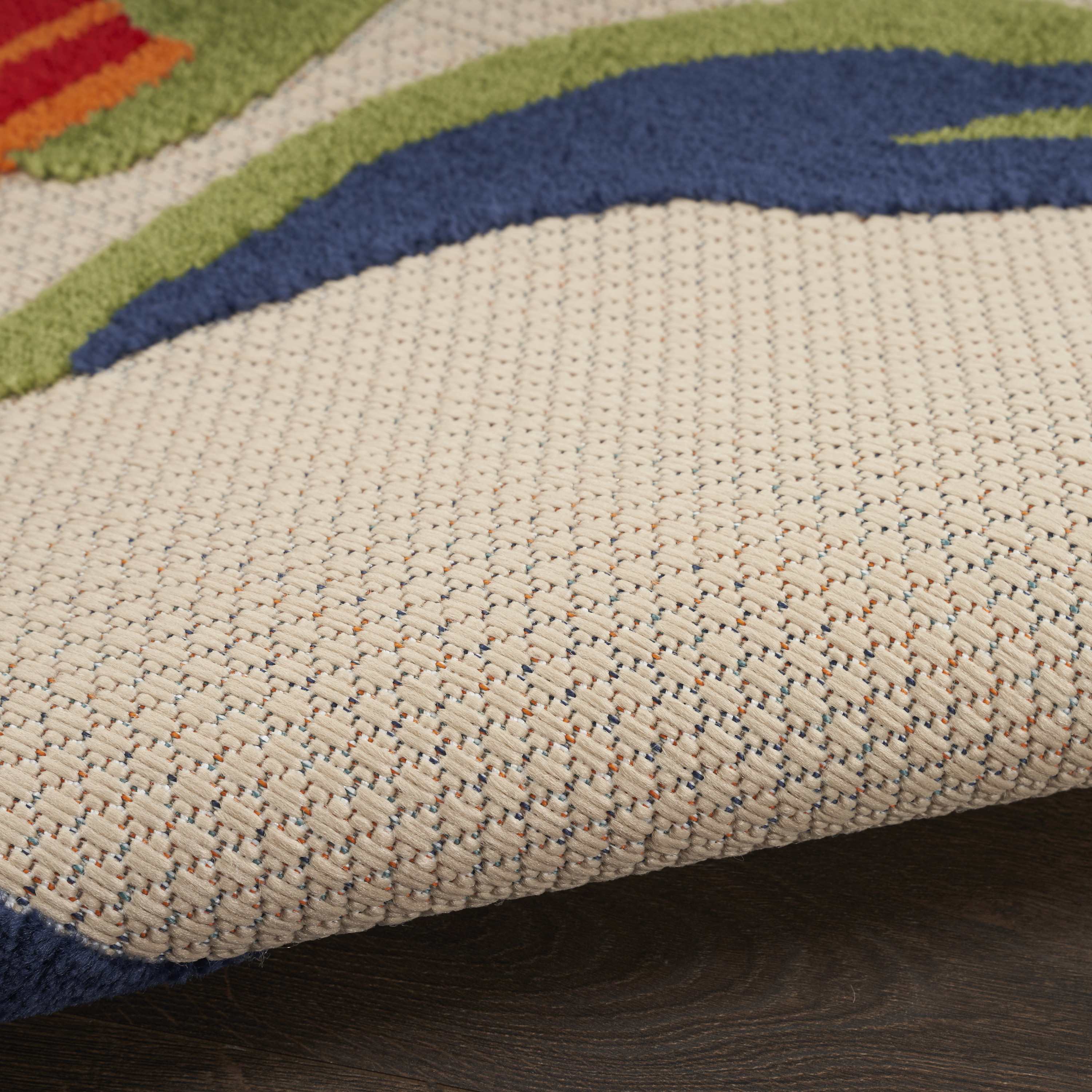 Nourison Aloha 5'3" x Round Multicolor Contemporary Rug