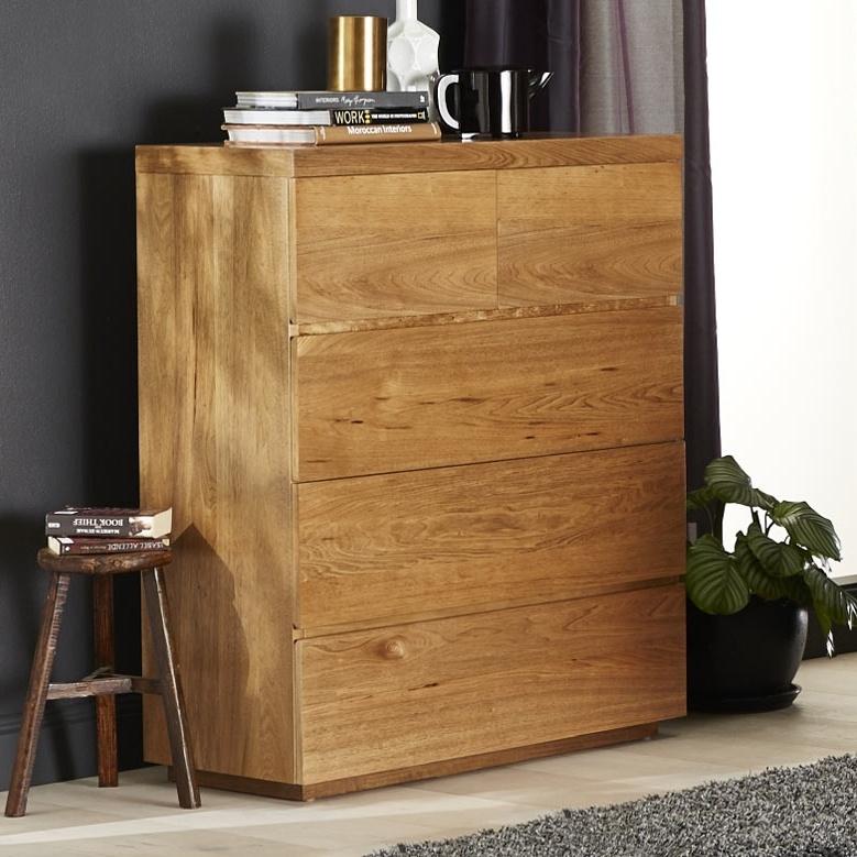 Lifestyle image of the  Grandeur Tallboy (5 Drawer), Warm Oak from Forty Winks