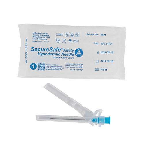 SecureSafe™ Safety Hypodermic Needle 23G, 1 1/2