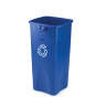 Rubbermaid Commercial, Untouchable, Recycling, 23 gal, Resin, Blue, Square, Receptacle