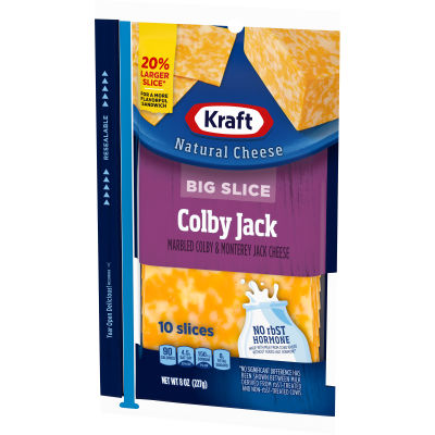 Kraft Big Slice Colby Jack Natural Cheese Slices 8 oz Film Wrapped