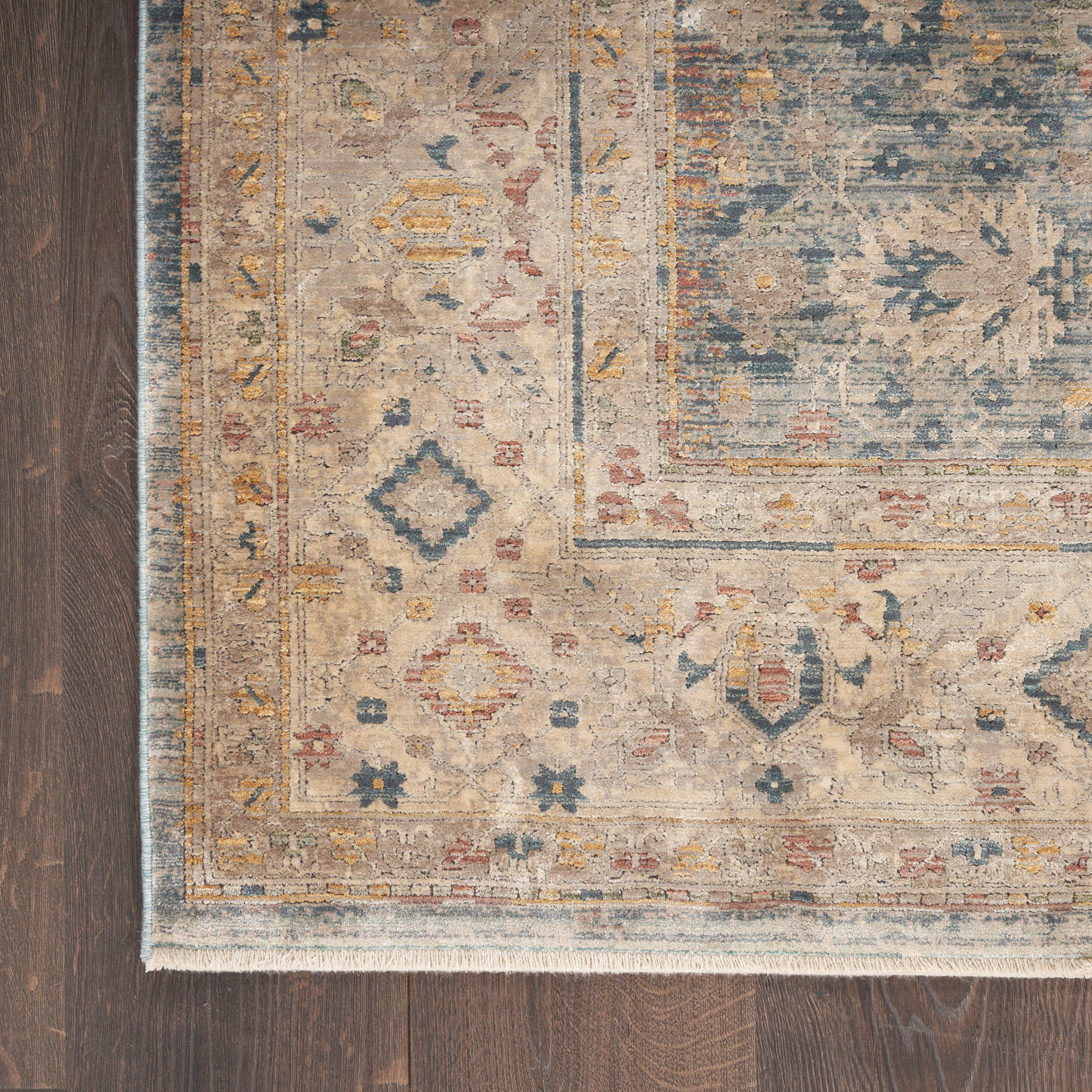 Nourison Luxurious 2' x 3' Ivory Blue Vintage Indoor Rug