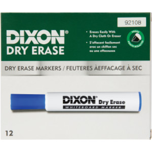 Dry Erase Markers Wedge Tip, Blue, Pack of 12