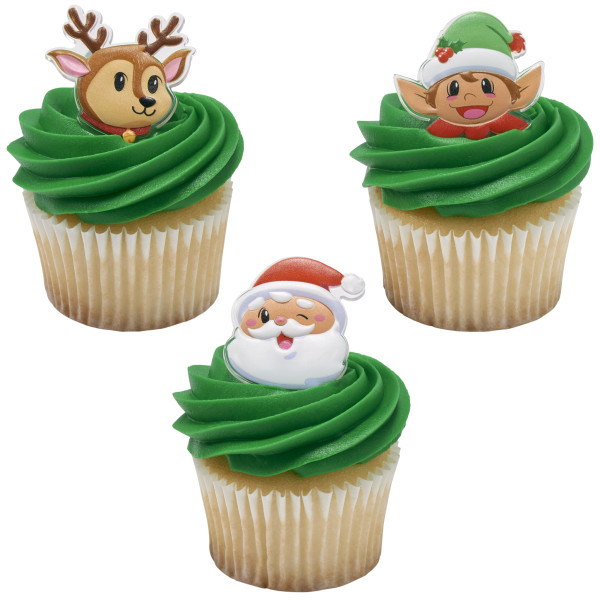 Santa & Friends Cupcake Rings