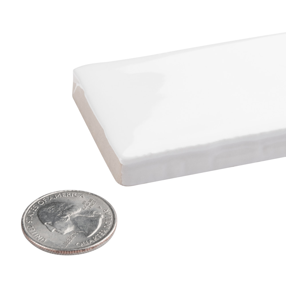 Chester Bianco 2 in. x 10 in. Ceramic Wall Tile