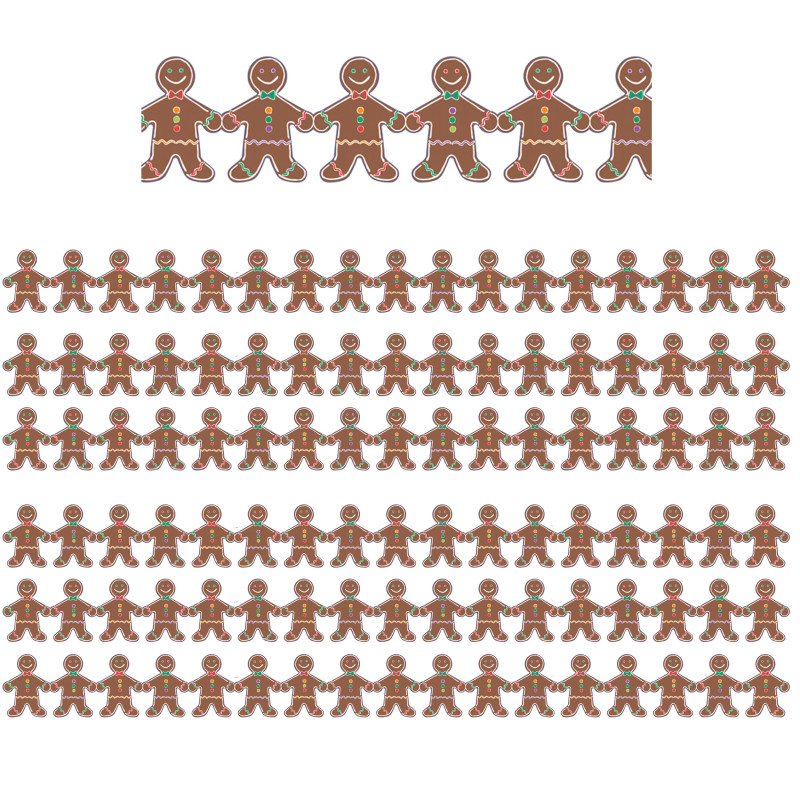 Gingerbread Men Classroom Borders, 36 Feet Per Pack, 6 Packs