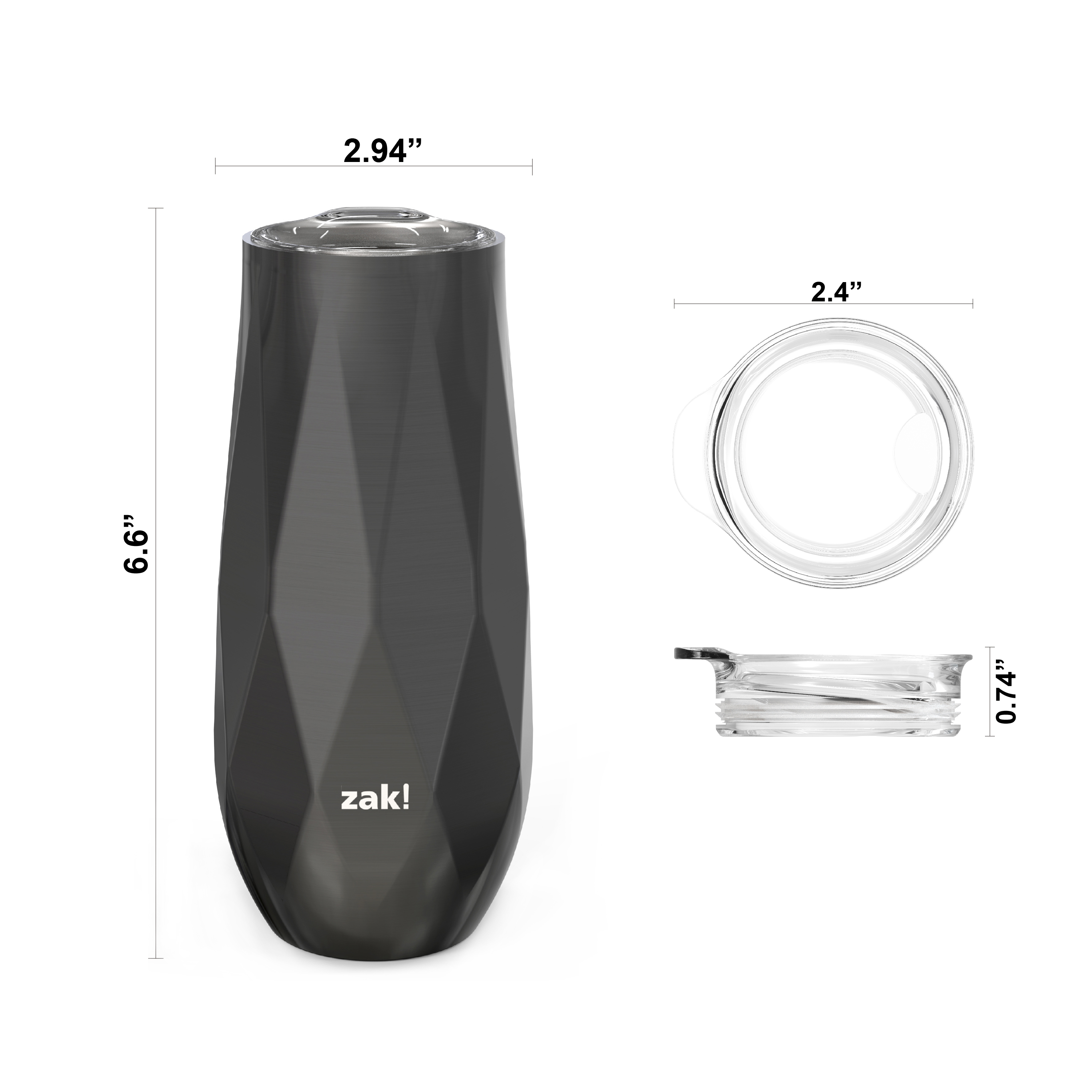 Fractal 9 ounce Vacuum Insulated Stainless Steel Tumbler, Black