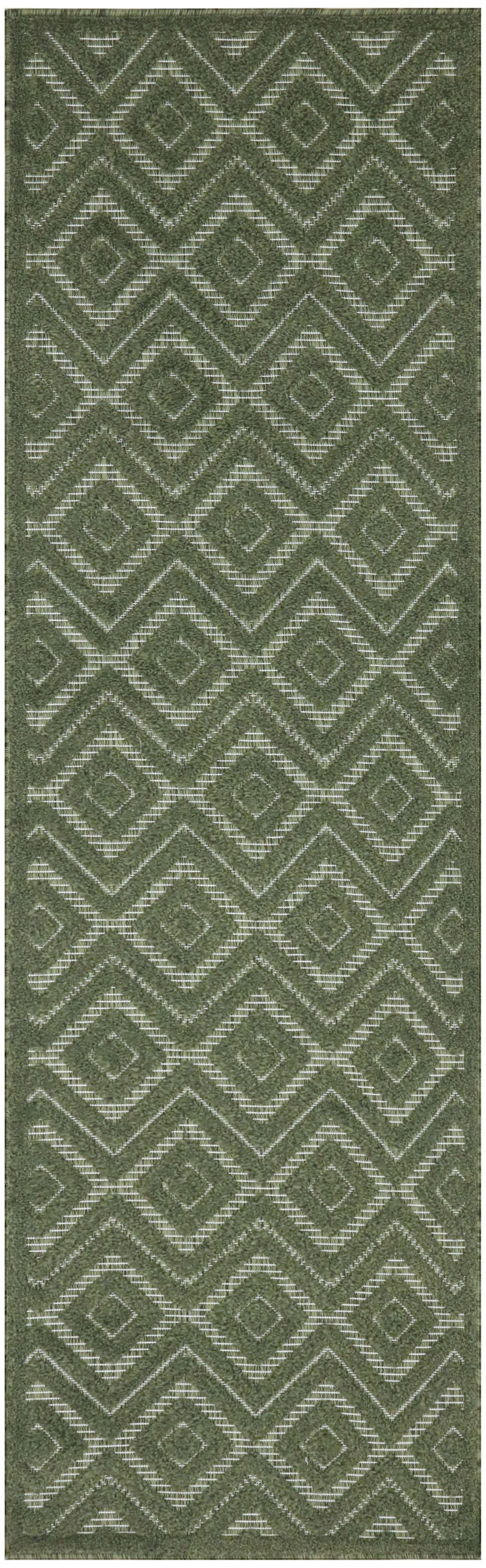 Nourison Versatile 2' x 6' Green Modern Rug