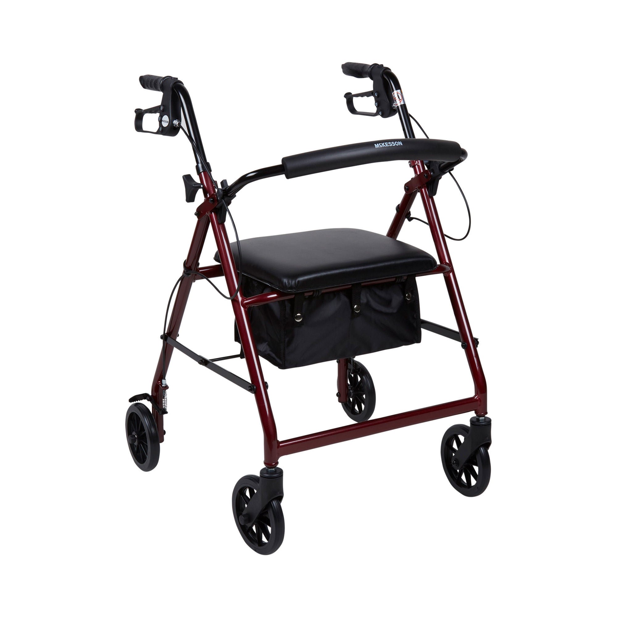 McKesson Folding Aluminum Four-Wheel Rollator, Red
