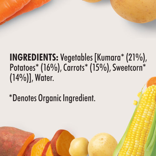  Wattie's® Organic Sweet Garden Vegetables 120g 4-6+ months 