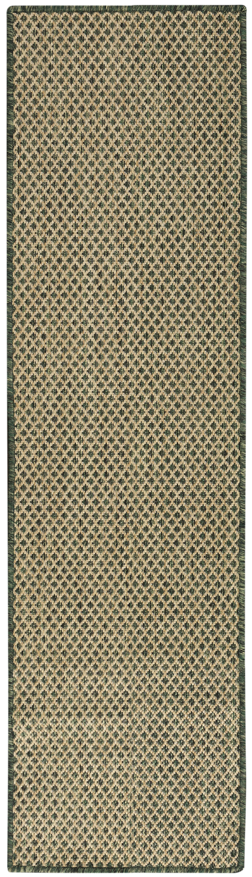 Nourison Courtyard 2' x 6' Green Modern Rug