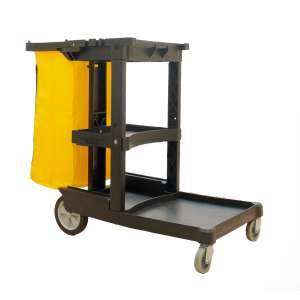 Hillyard, 3 Shelf Utility Janitor Cart, Black
