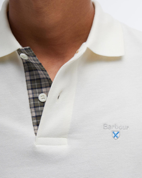 Tartan Pique Polo Shirt Whisper White