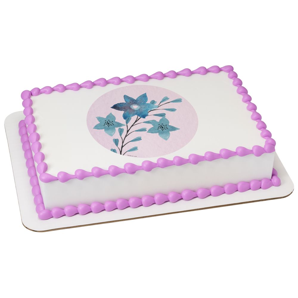 Image Cake Watercolor Wild Flowers