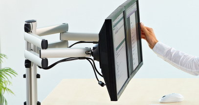 Position 2 monitors for perfect side-by-side viewing.