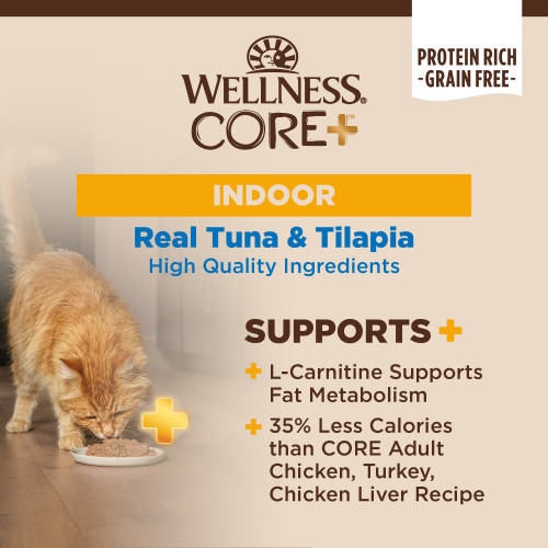 The benefits of Wellness CORE+ Indoor Tuna & Tilapia