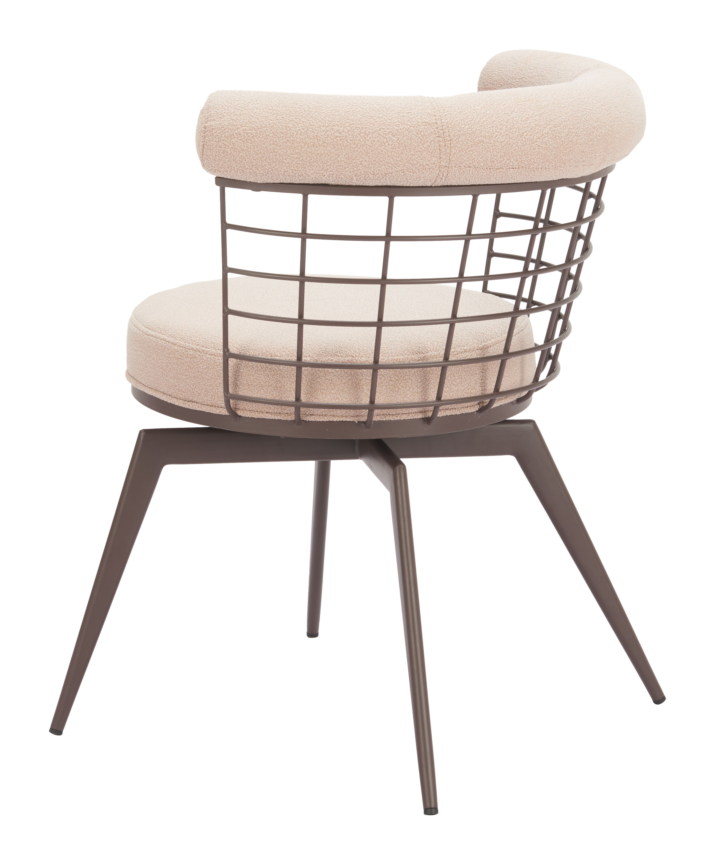 Saku Swivel Dining Chair Beige & Brown product image