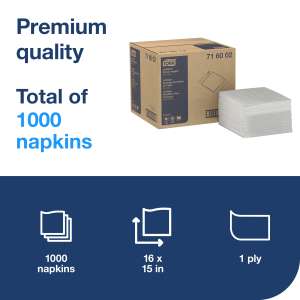 Tork, LinStyle, Napkins, 1 ply, White