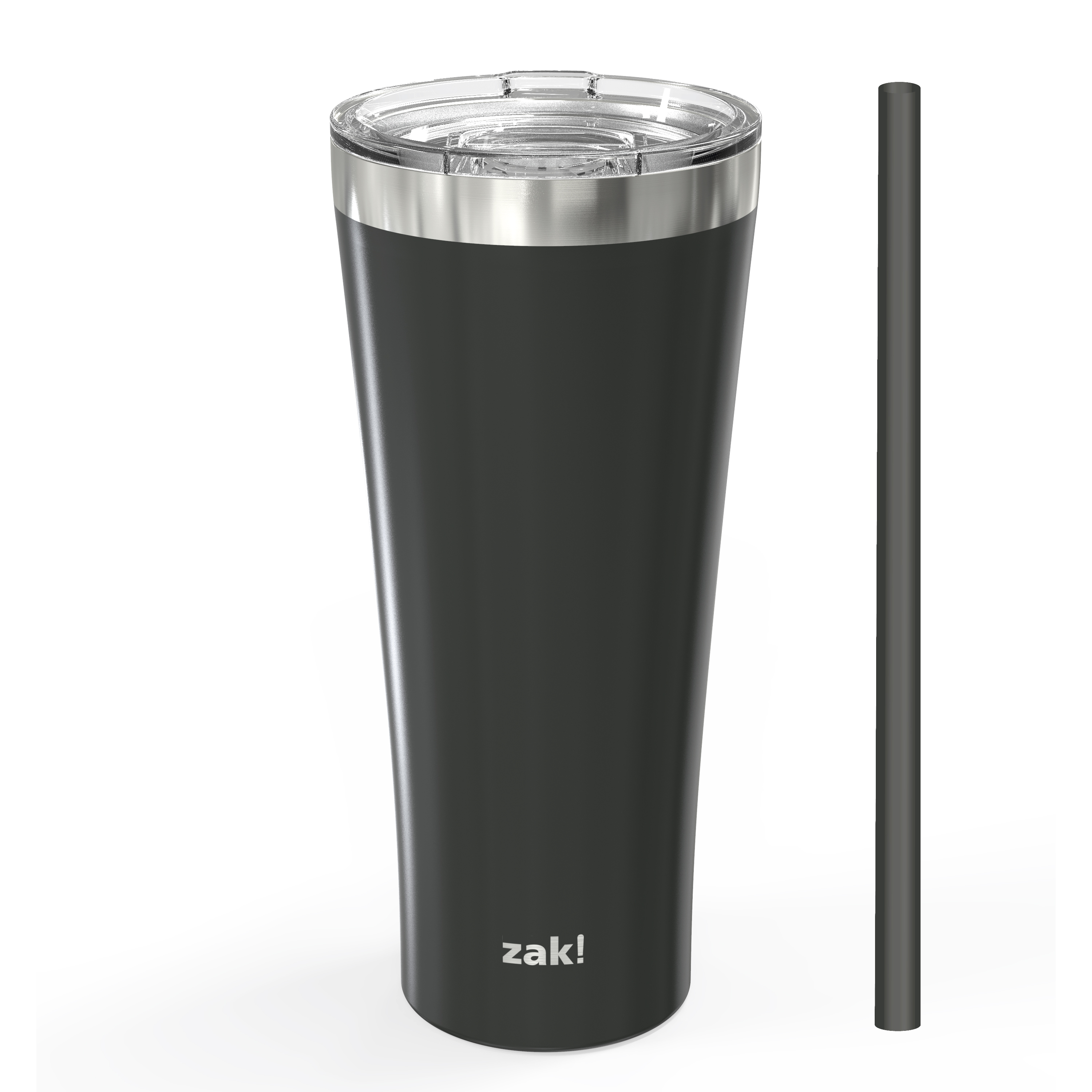 Alpine 30 ounce Stainless Steel Vacuum Insulated Tumbler with Straw, Charcoal slideshow image 1