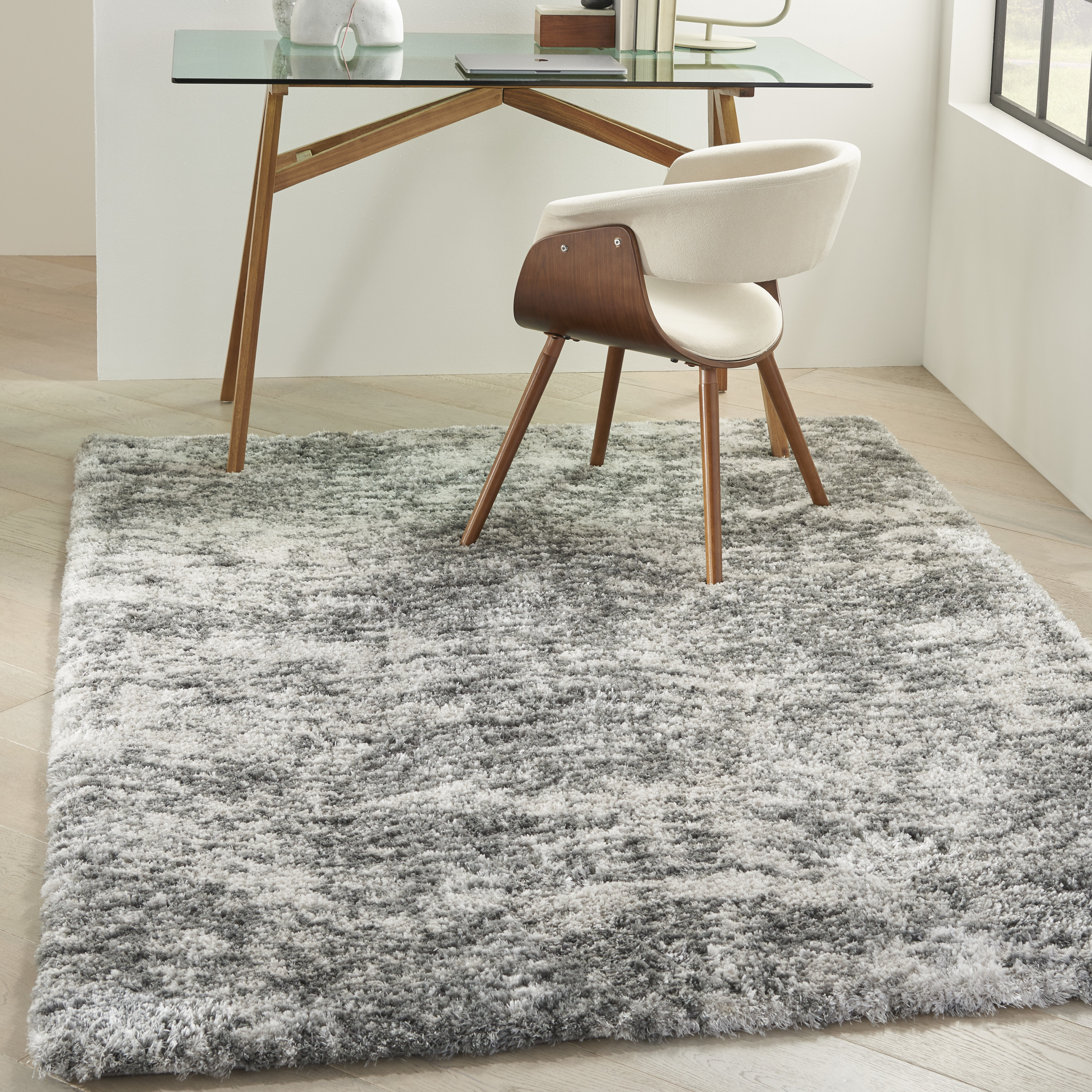 Nourison Dreamy Shag 6'7" x 9'2" Charcoal Grey Shag Indoor Rug