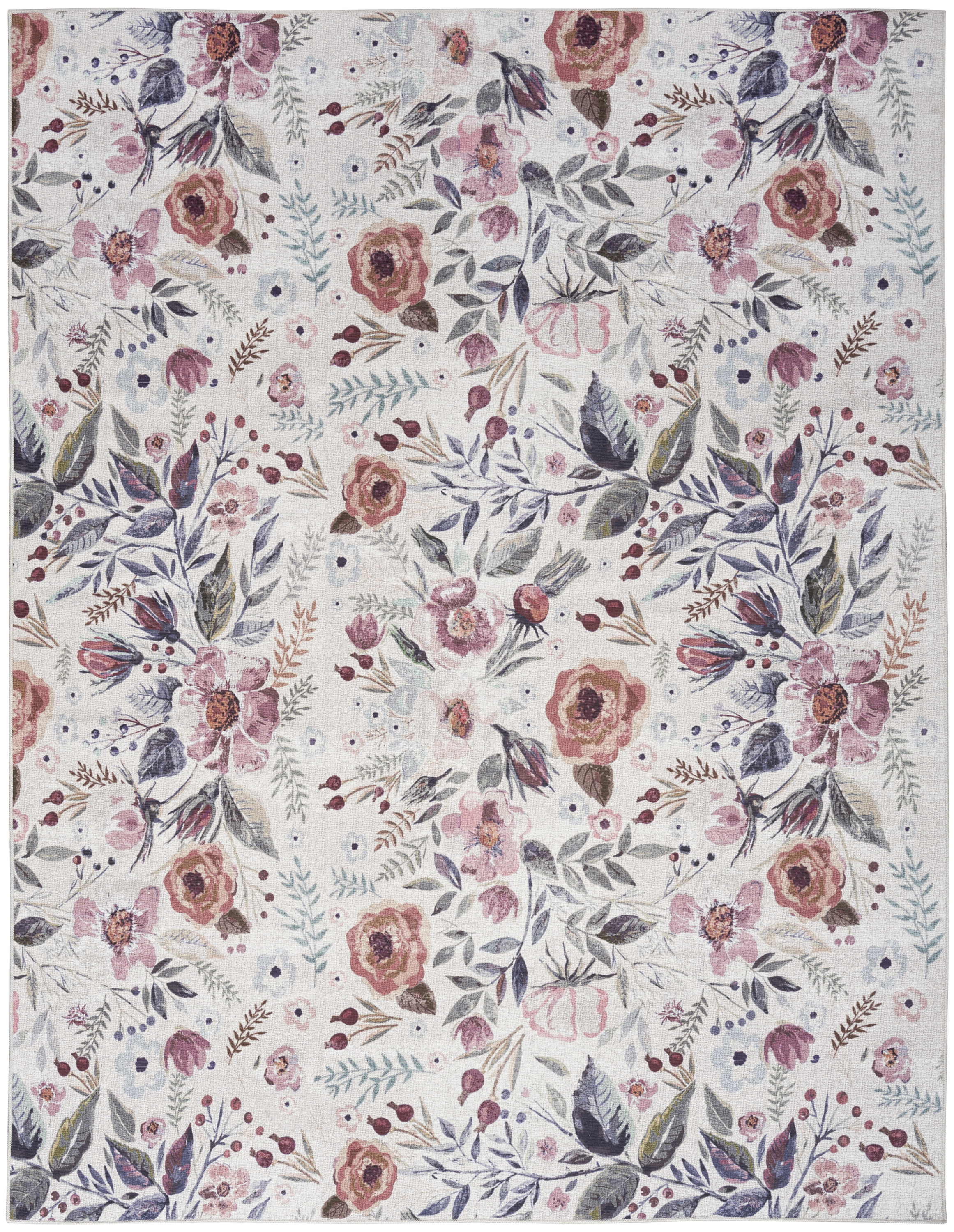 Nourison Nourison Washables 6' x 9' Ivory Pink Vintage Indoor Rug