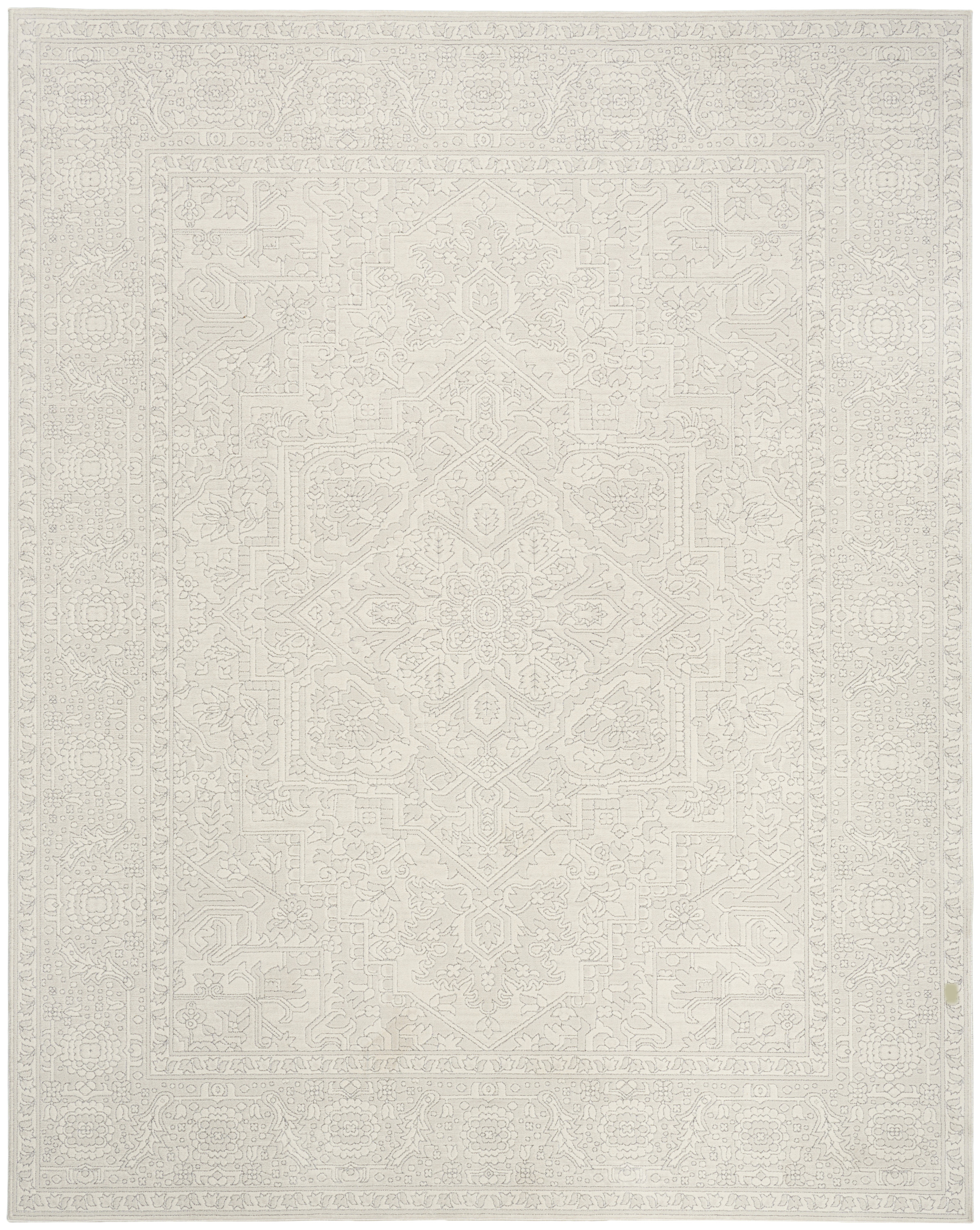 Nourison Grace 7'10" x 9'10" Ivory Light Grey Vintage Indoor Rug