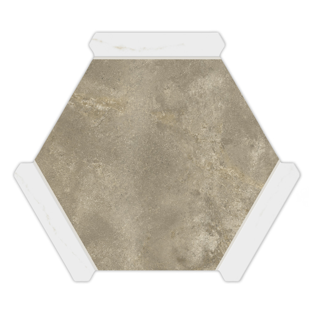 Marcotto Panal Terra with Calacatta Gold Picket 8-5/8 in. x 9-7/8 in. Porcelain Floor and Wall Tile