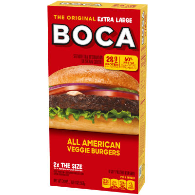 BOCA Extra Large All American Veggie Burger, 4 ct Box