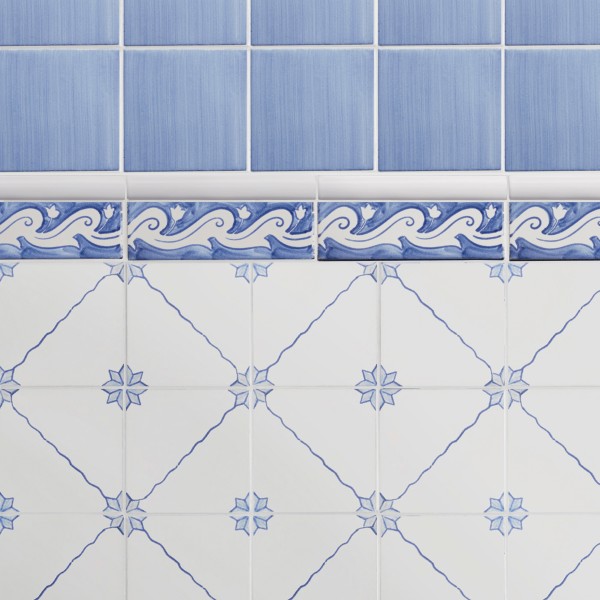 17th century: maiolica de delft | traccia pencil tile | bianca 