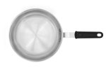 7-inch Tribute 3-ply fry pan with natural finish and silicone handle