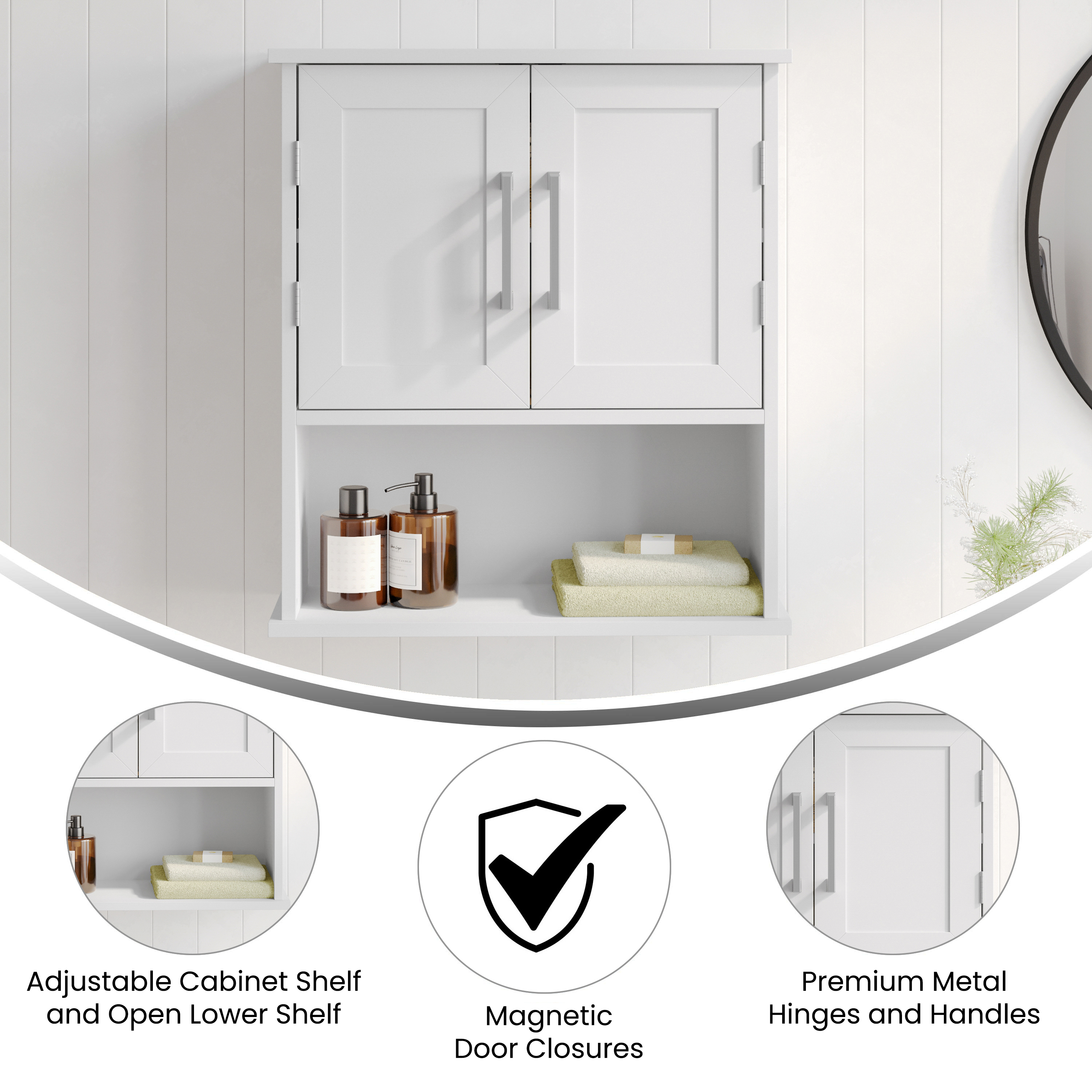 Vesta Wall Mounted Bathroom Medicine Cabinet Organizer with Adjustable In-Cab... - Picture 16 of 22