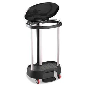 Rubbermaid Commercial, Premium Step-On Linen Hamper, 30 gal, Aluminum/Plastic, Black