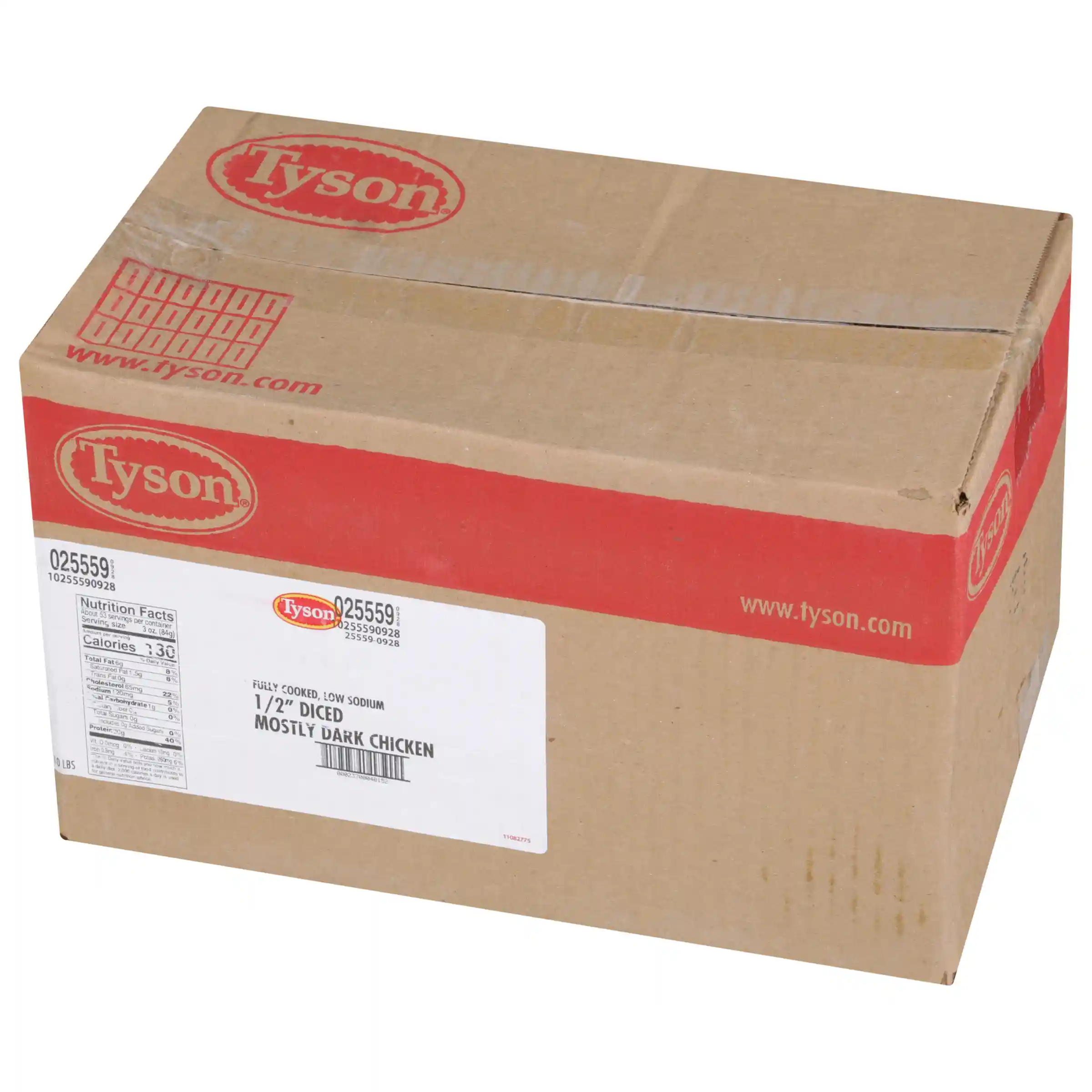 Tyson® Fully Cooked All Natural* Low Sodium Diced Chicken, Mostly Dark 80 Dark/20 White Meat, 0.5"_image_5