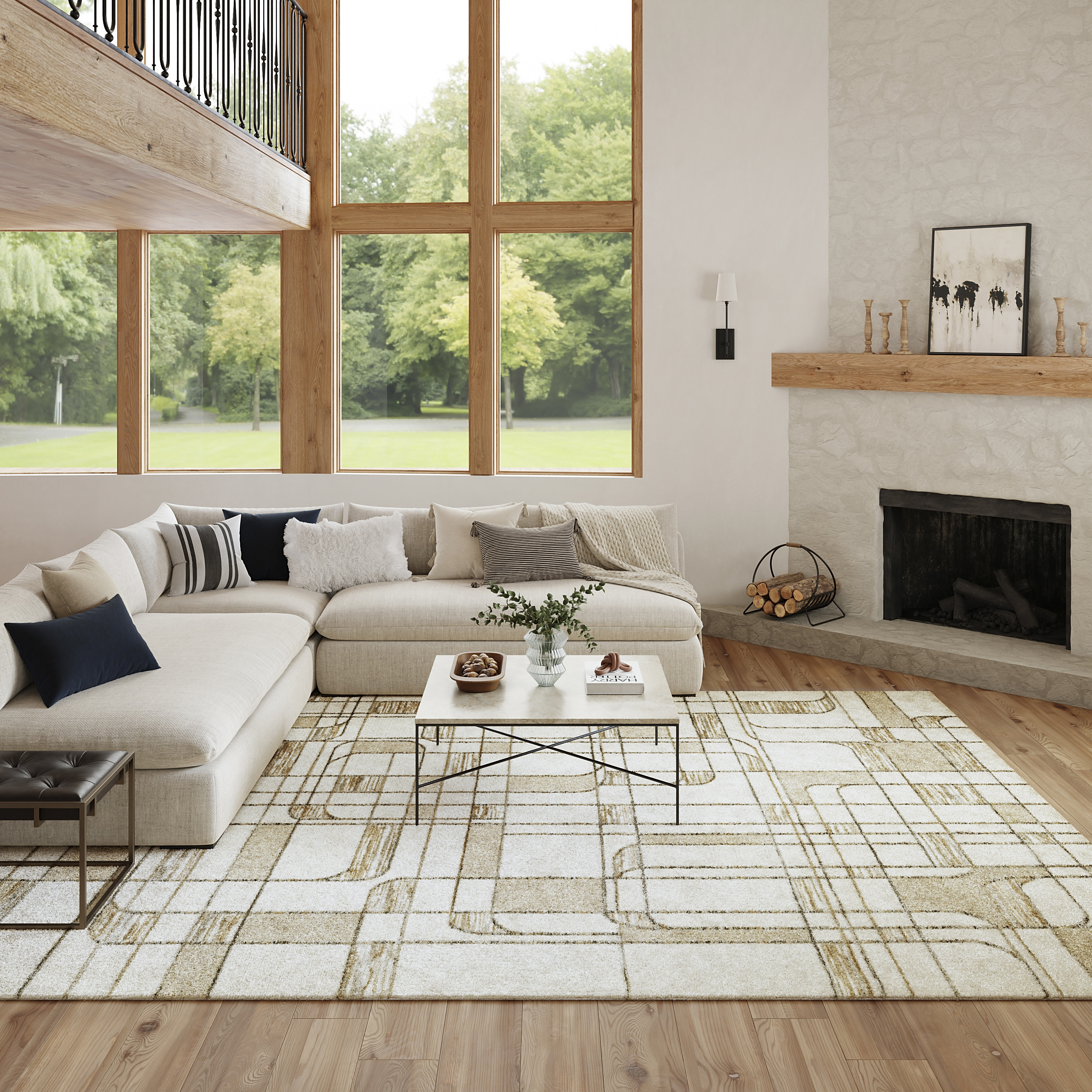 Nourison Nordic 8' x 10' Ivory Multicolor Mid-Century Modern Indoor Rug