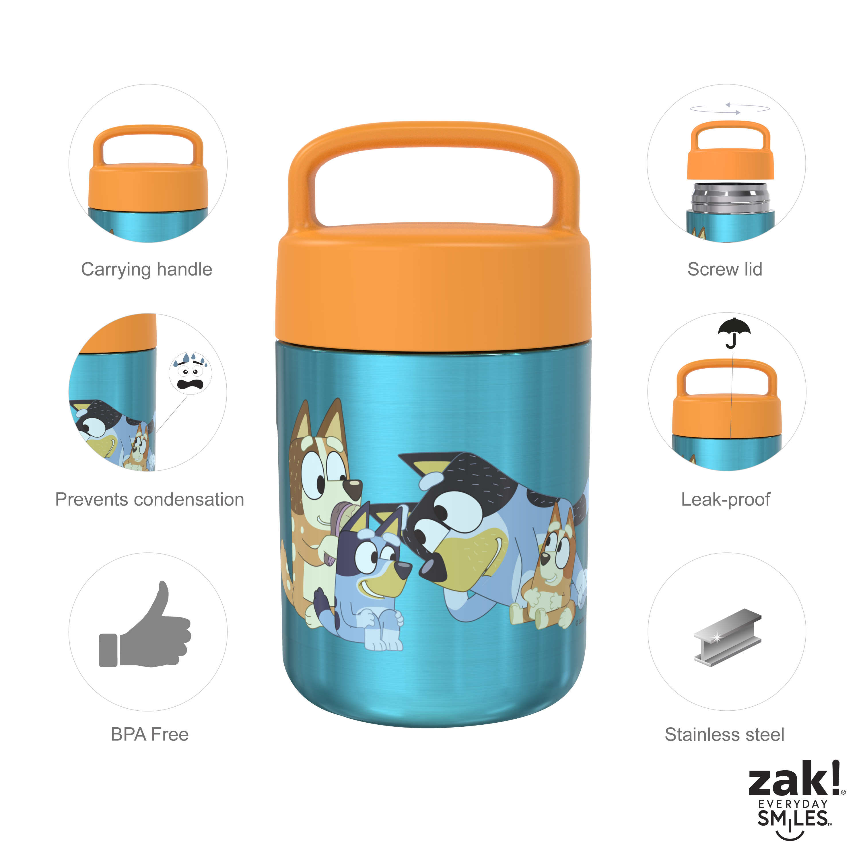 Bluey Reusable Vacuum Insulated Stainless Steel Food Container, Bluey and Friends slideshow image 10