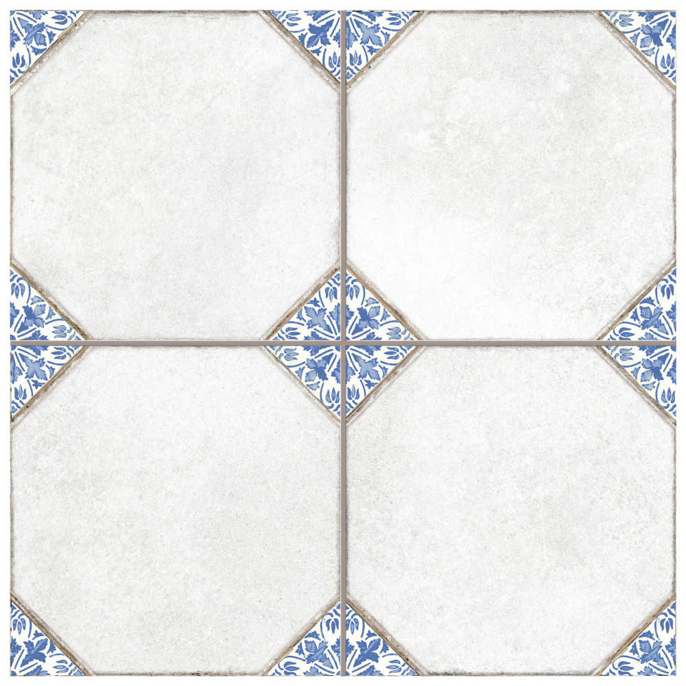 Englishtown Blue 12-7/8 in. x 12-7/8 in. Porcelain Floor and Wall Tile