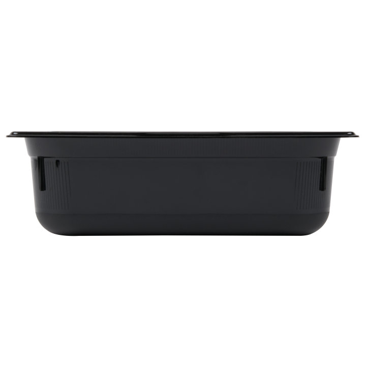 Half-size 4-inch-deep Super Pan® low-temperature plastic pan in black