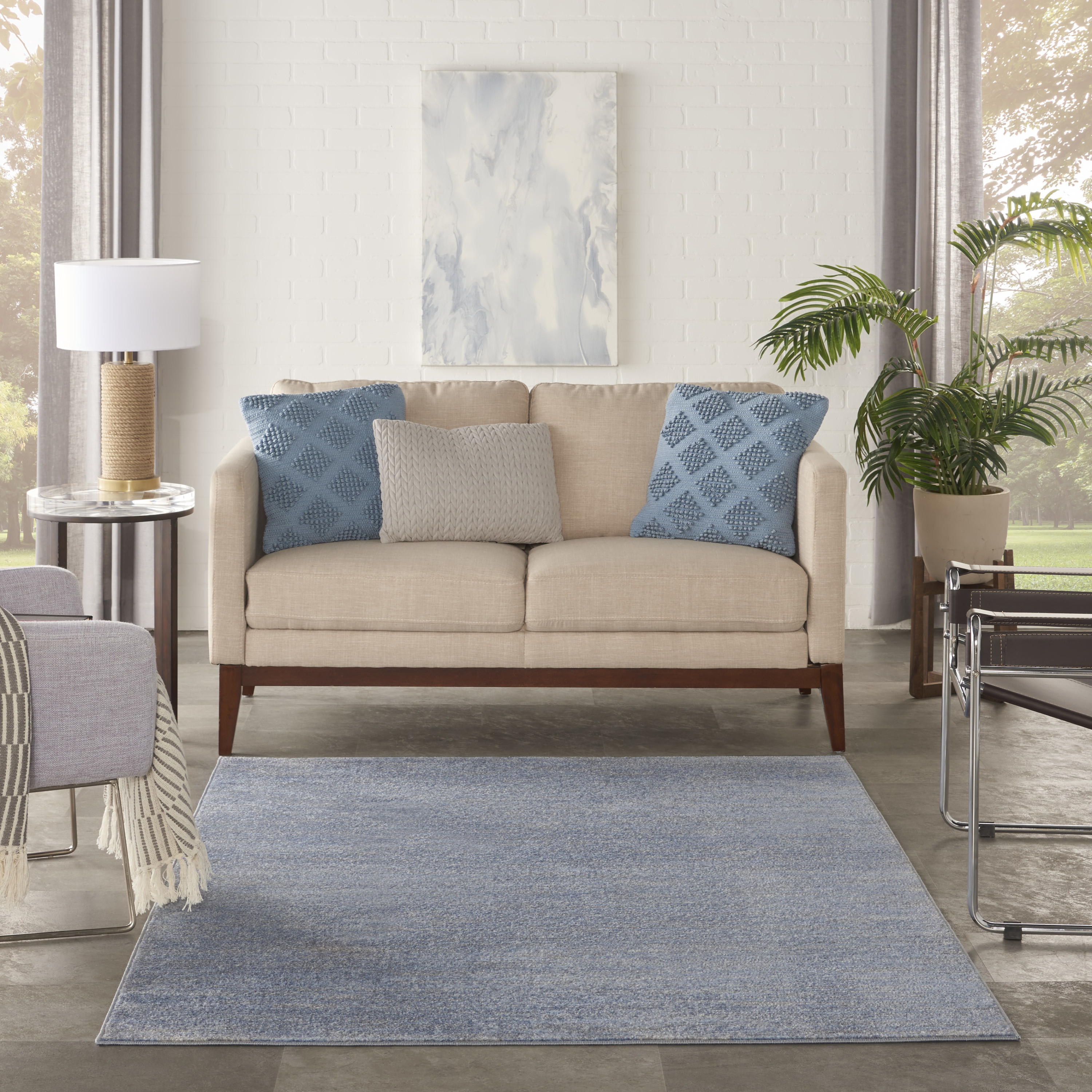 Nourison Nourison Essentials 5' x 7' Blue Grey Outdoor Rug