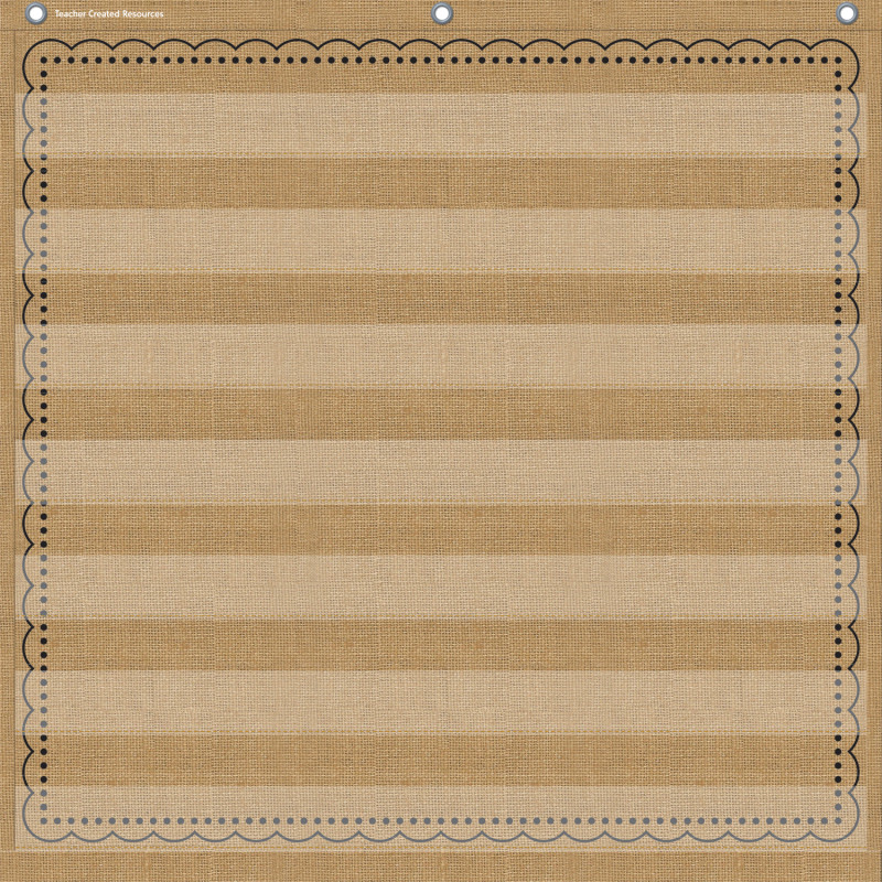 7-Pocket Pocket Chart, Burlap Design, 28" x 28"