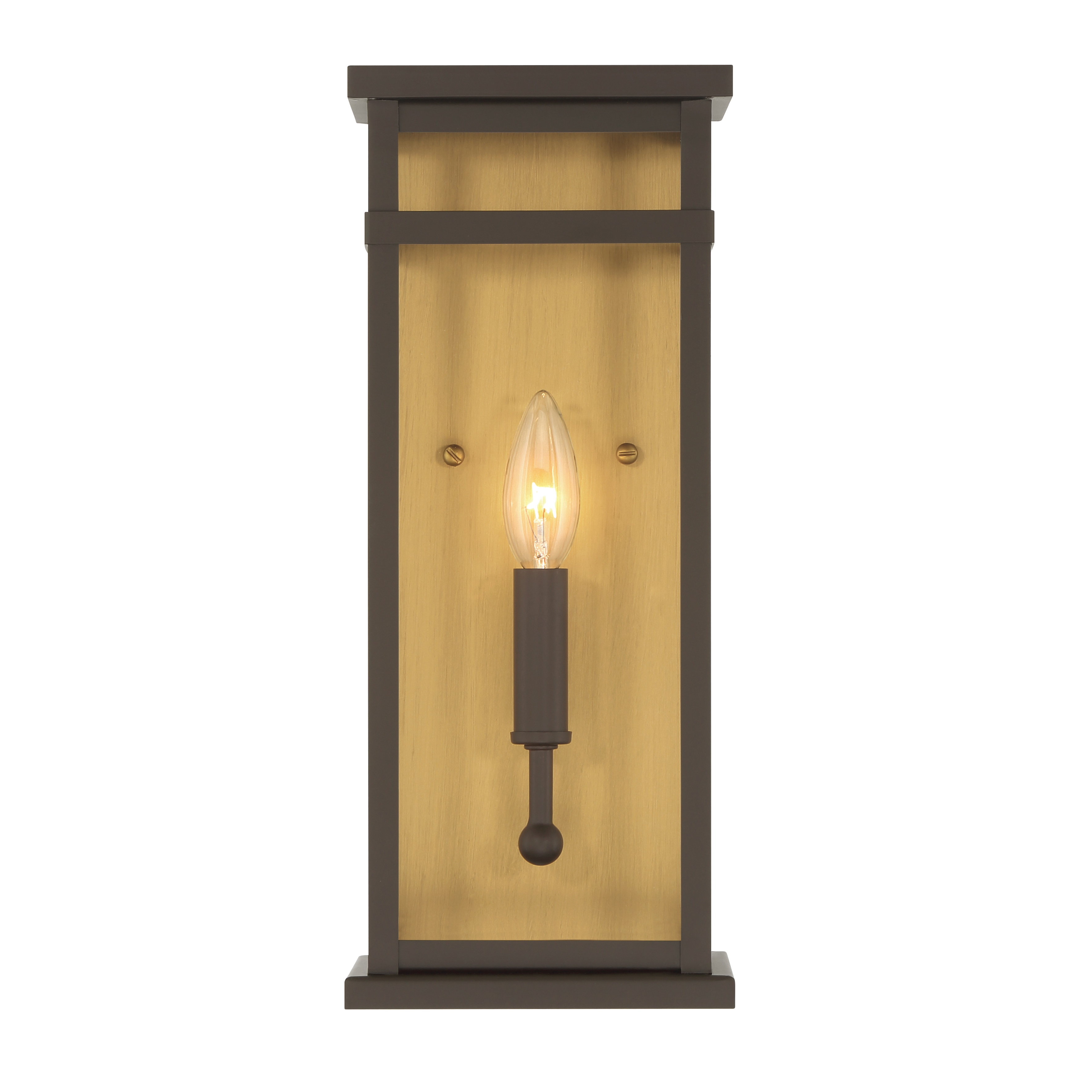 1-Light Outdoor Wall Sconce - Legacy Brass and Dark Bronze with Clear Glass - alternate view