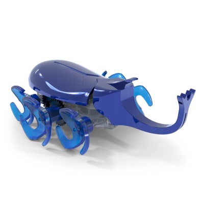 HEX BOTS Robotic Rhino Beetle, Autonomous Mechanic Insect Toys for Kids, Adjustable Robotic Rhino Beetle Figure, Robot Toys for Boys & Girls Ages 4 & Up, Blue