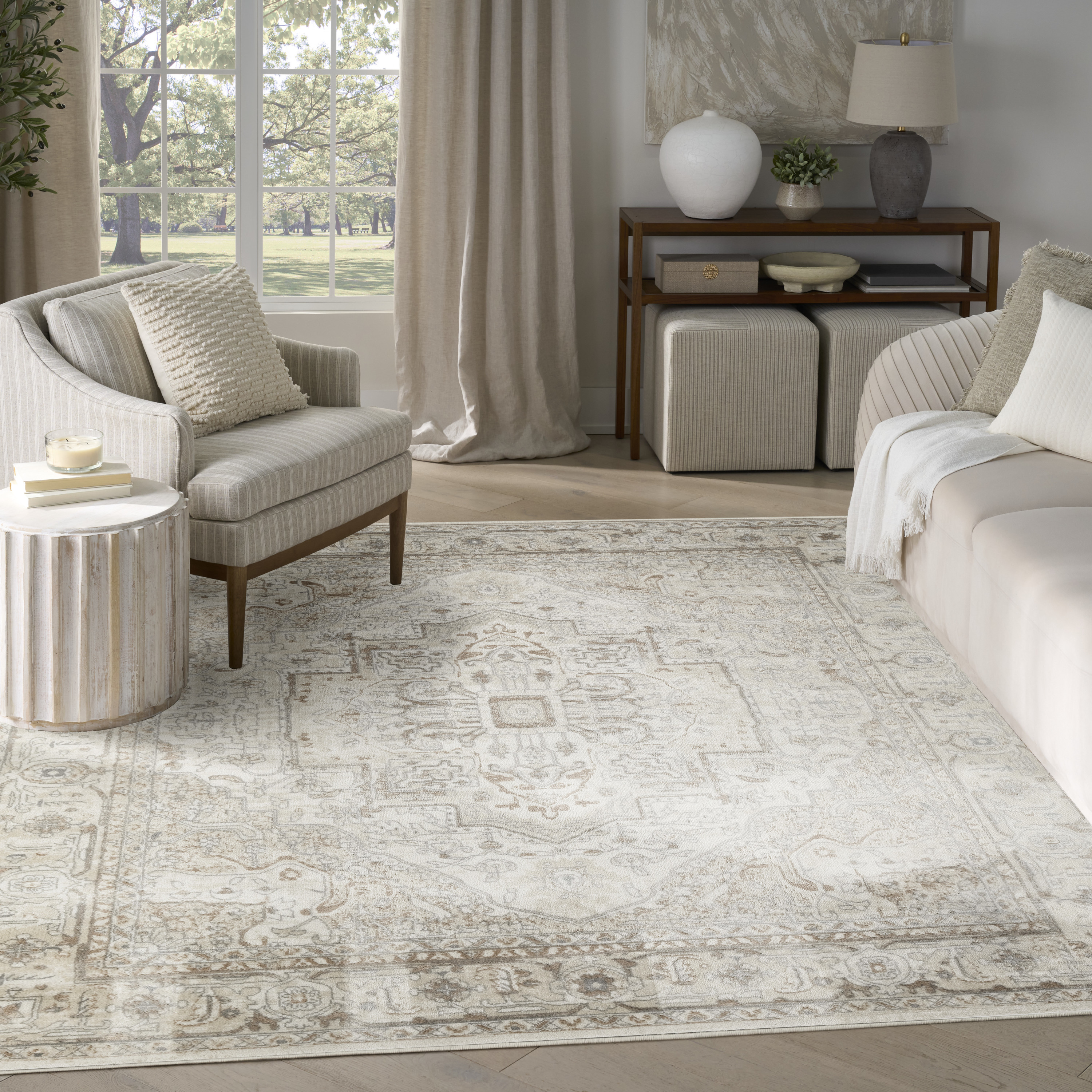 Nourison Quarry 7'10" x 9'10" Beige Vintage Indoor Rug