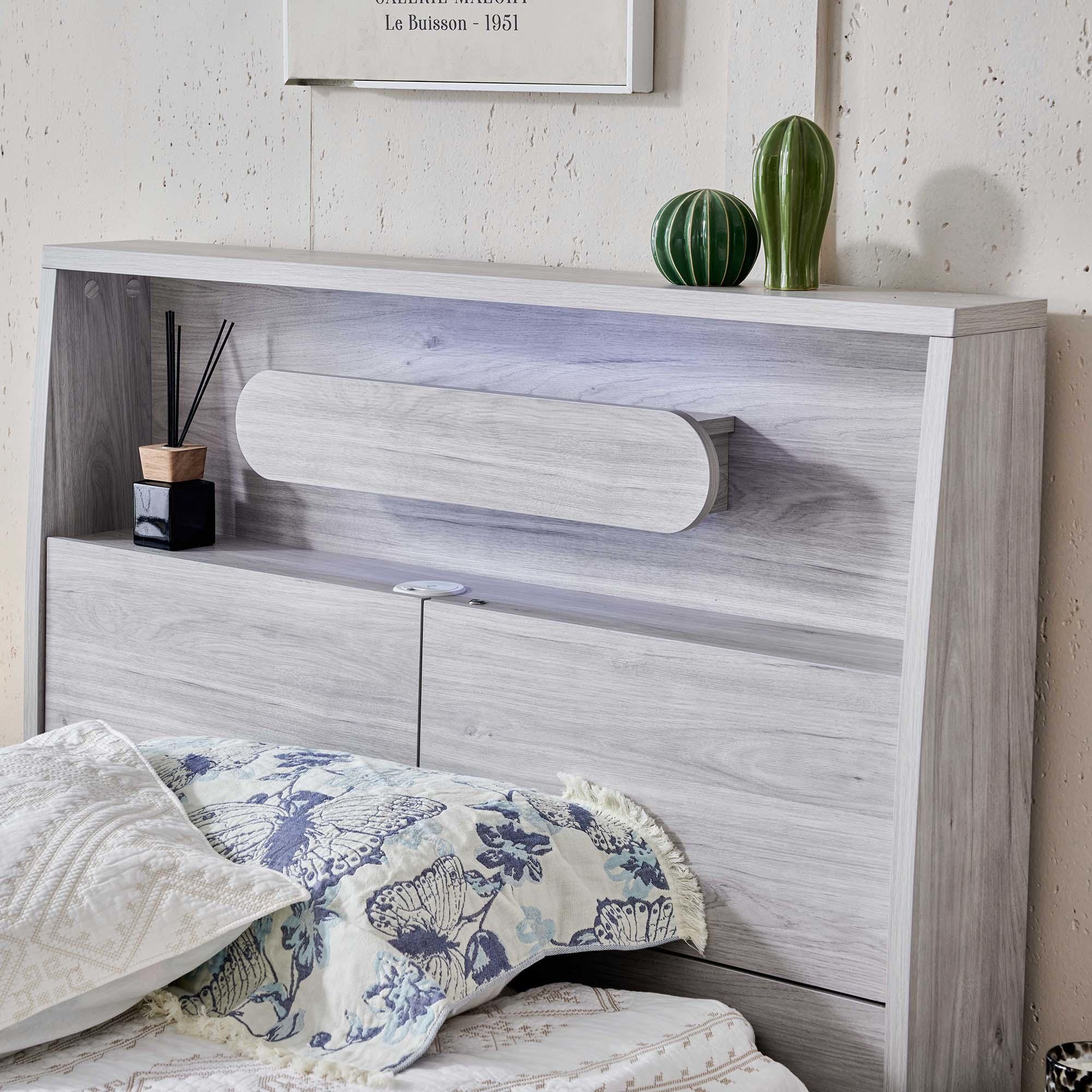 Lifestyle image of the  Nova Bed Frame, Stone Oak from Forty Winks