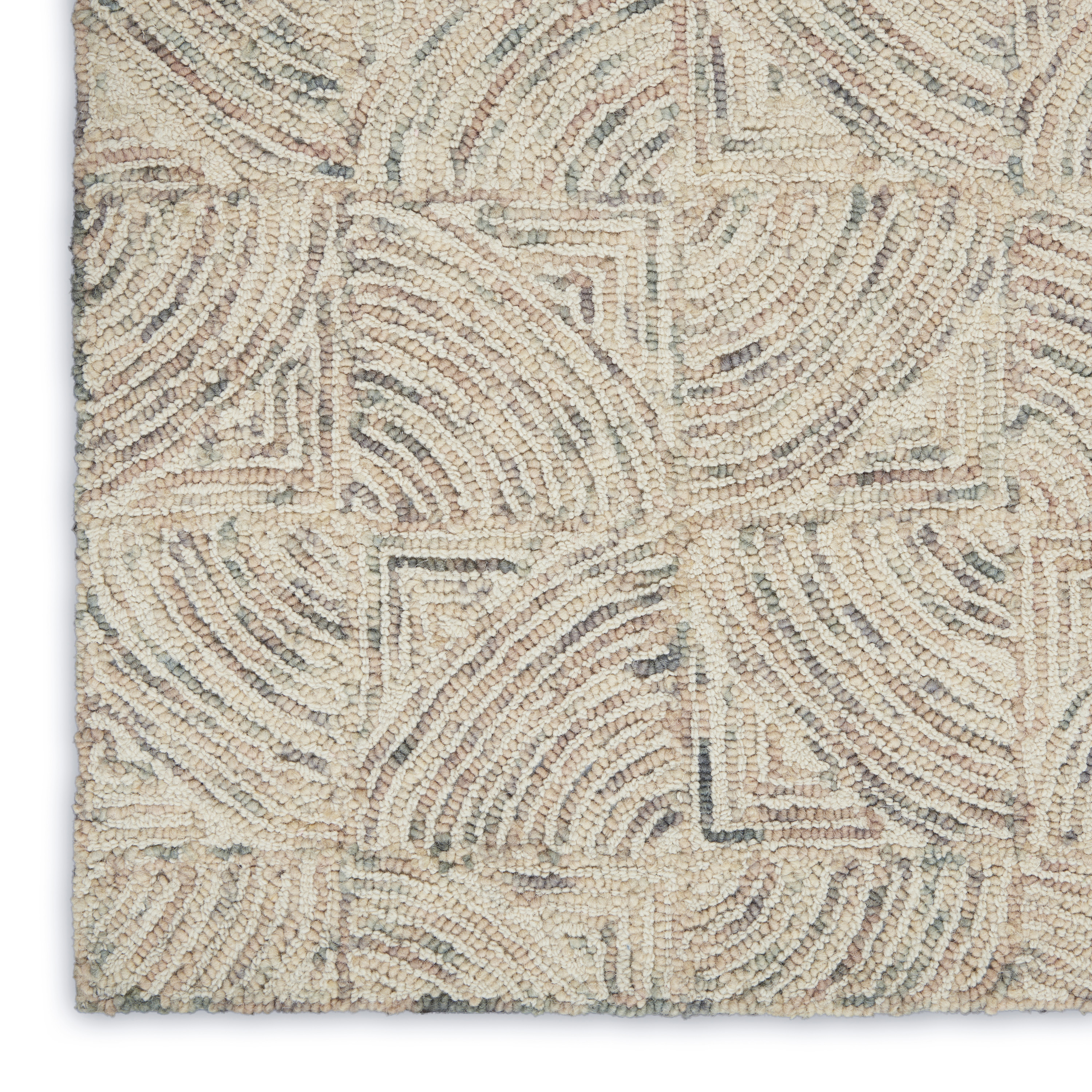 Nourison Interlock 8' x 10'6" Ivory Multicolor Modern Indoor Rug