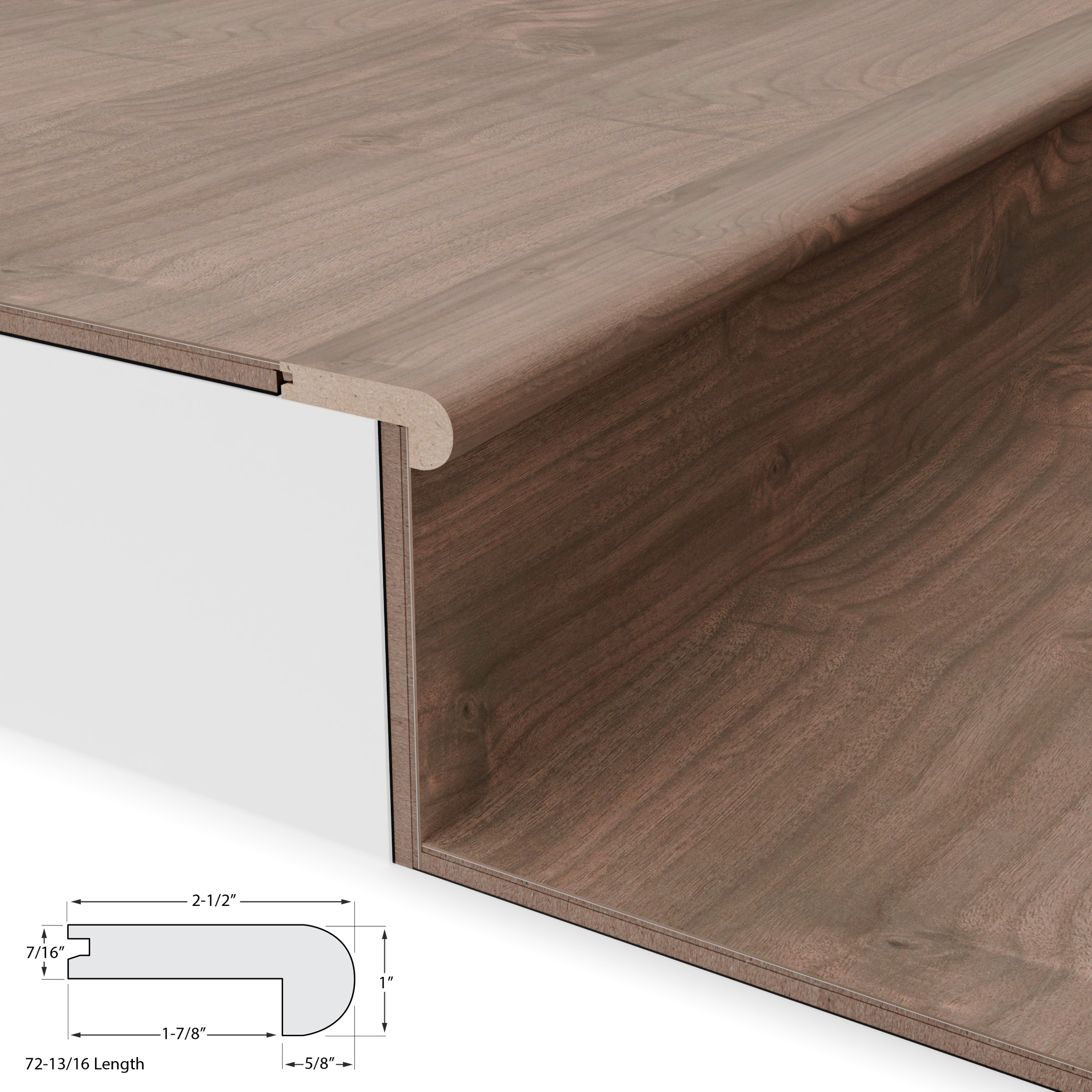 Beau Bark Stair Nosing Flush 12mm view 3