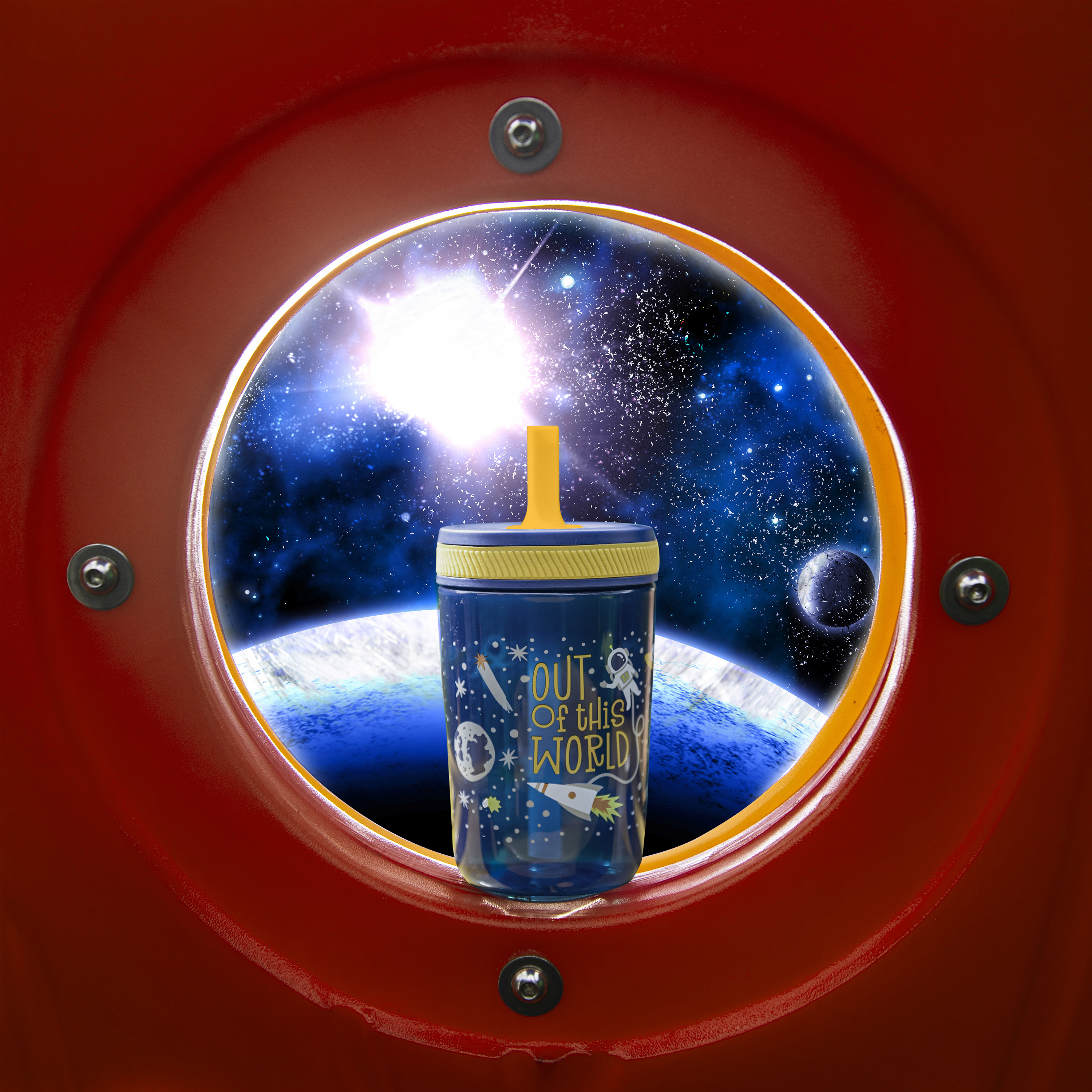 Zak Hydration 15 ounce Plastic Tumbler with Lid and Straw, Outer Space, 2-piece set slideshow image 3 Zak Hydration 15 ounce Plastic Tumbler with Lid and Straw, Outer Space, 2-piece set slideshow image 3