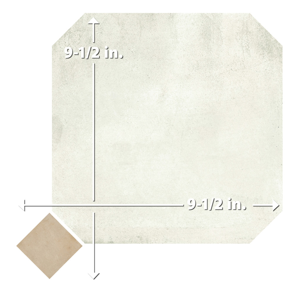 Laverton Octagon Nieve with Taco Beige 7-7/8 in. x 7-7/8 in. Porcelain Floor and Wall Tile